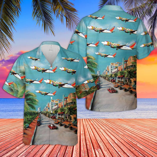 Southwest Airlines "Florida One" Boeing 737-7H4 Hawaiian Shirt