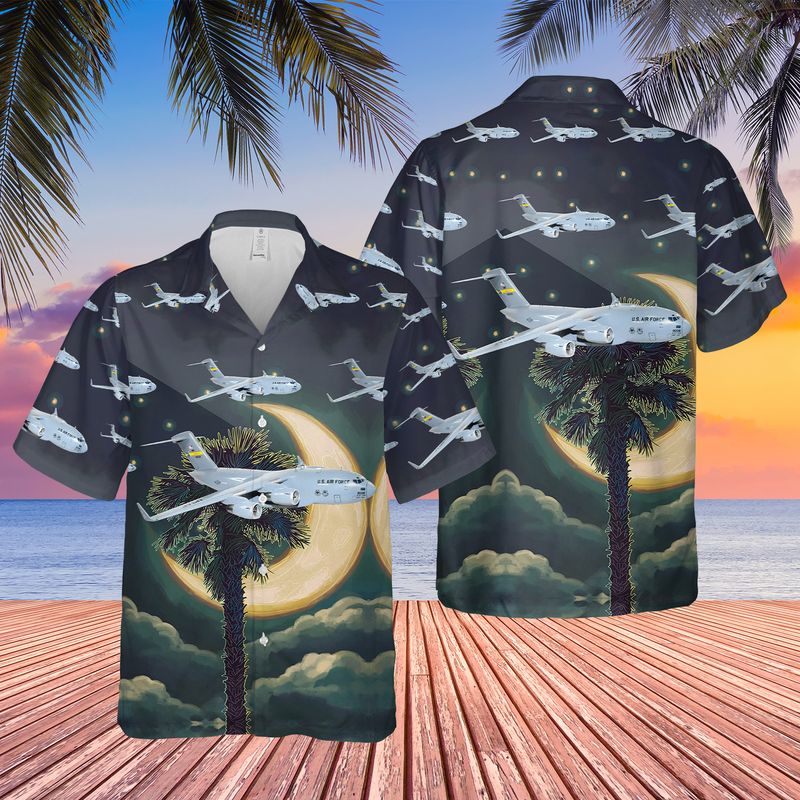 USAF 16th Airlift Squadron Boeing C-17 Globemaster III Hawaiian Shirt