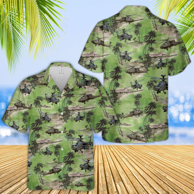 US Army Boeing AH-64 Apache Hawaiian Shirt