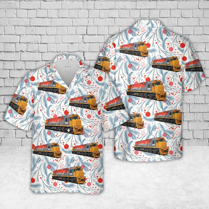 New Zealand KiwiRail DXB 5097 Locomotive Christmas Hawaiian Shirt