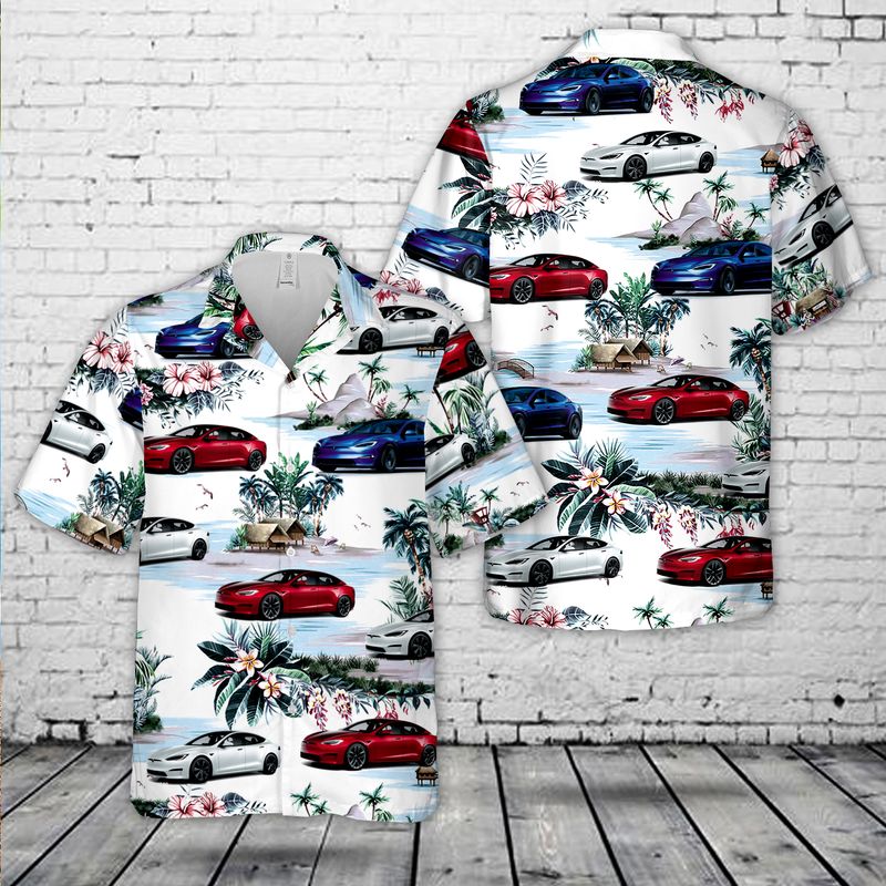 Tesla model S 2022 Hawaiian Shirt