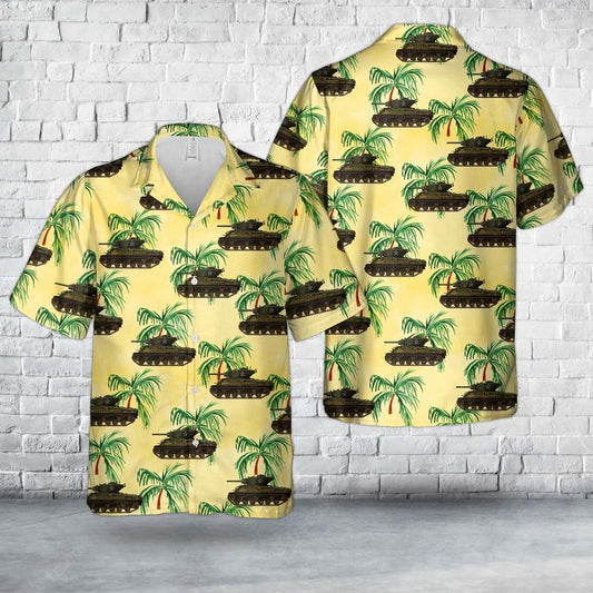 US Army 4th Armored Division M4A3E2 Jumbo Cobra King with the First in Bastogne inscription Hawaiian Shirt