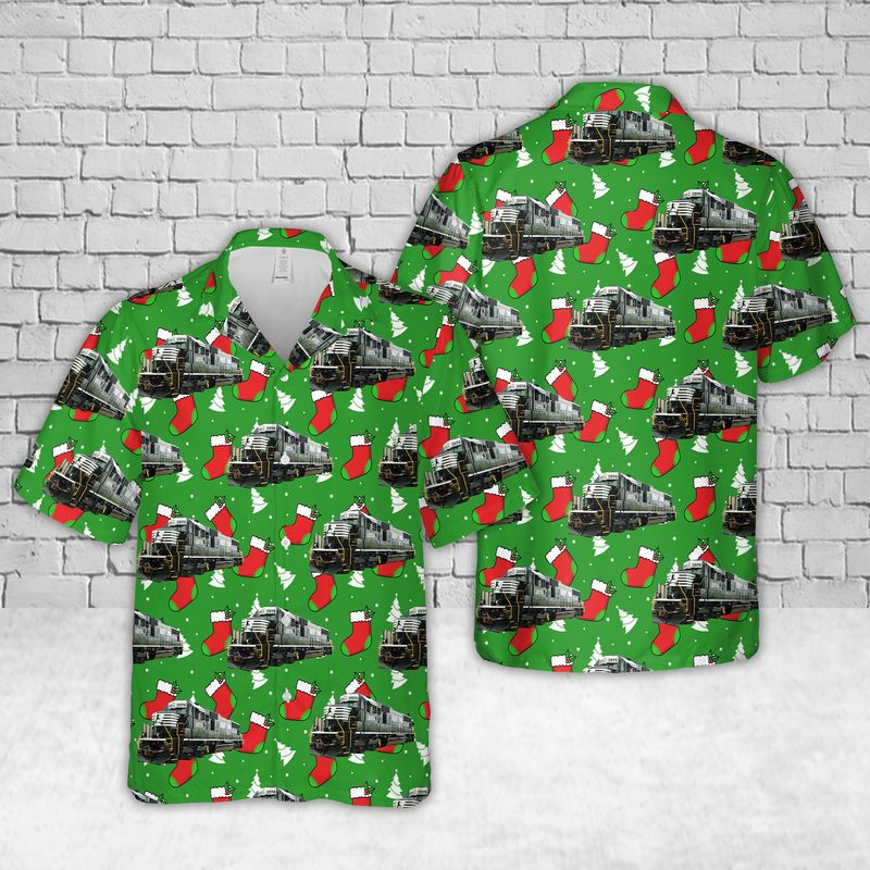 Norfolk Southern Railway EMD SD70 #2574 Christmas Hawaiian Shirt