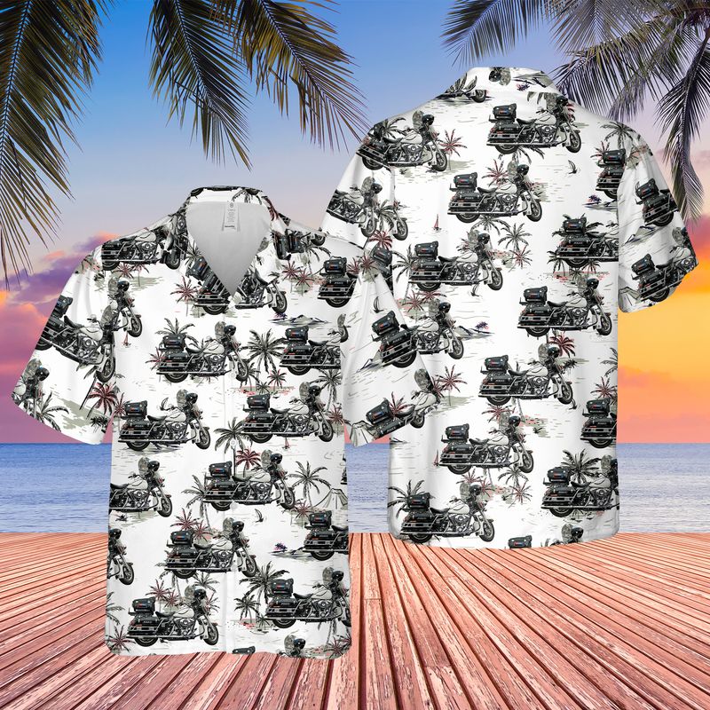 Washington Seattle Police Department Motorcycle Hawaiian Shirt