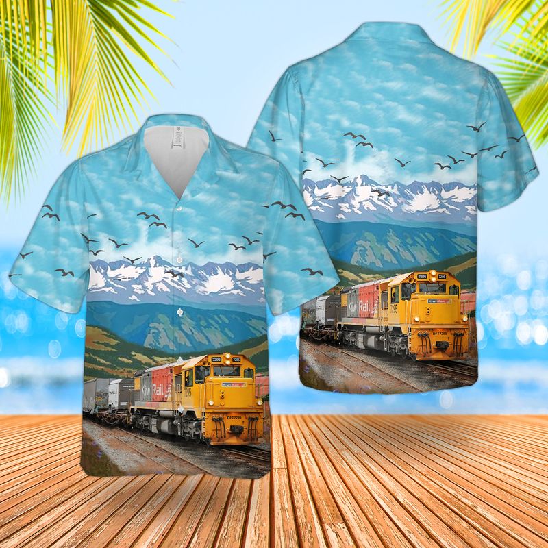 KiwiRail DFT 7295 Rail Transport New Zealand Hawaiian Shirt