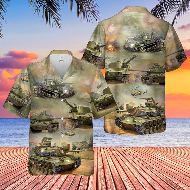 USA Vietnam War Tank Hawaiian Shirt