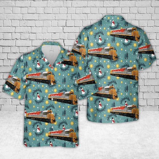 New Zealand KiwiRail Railways Locomotive DFB 7186 Christmas Hawaiian Shirt