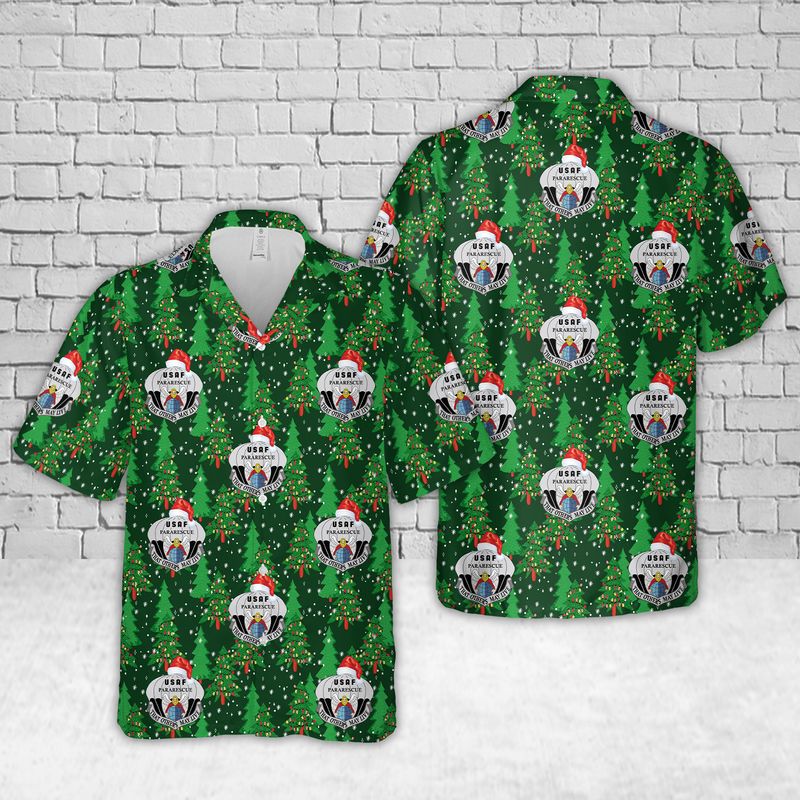 United States Air Force Pararescue Christmas Hawaiian Shirt