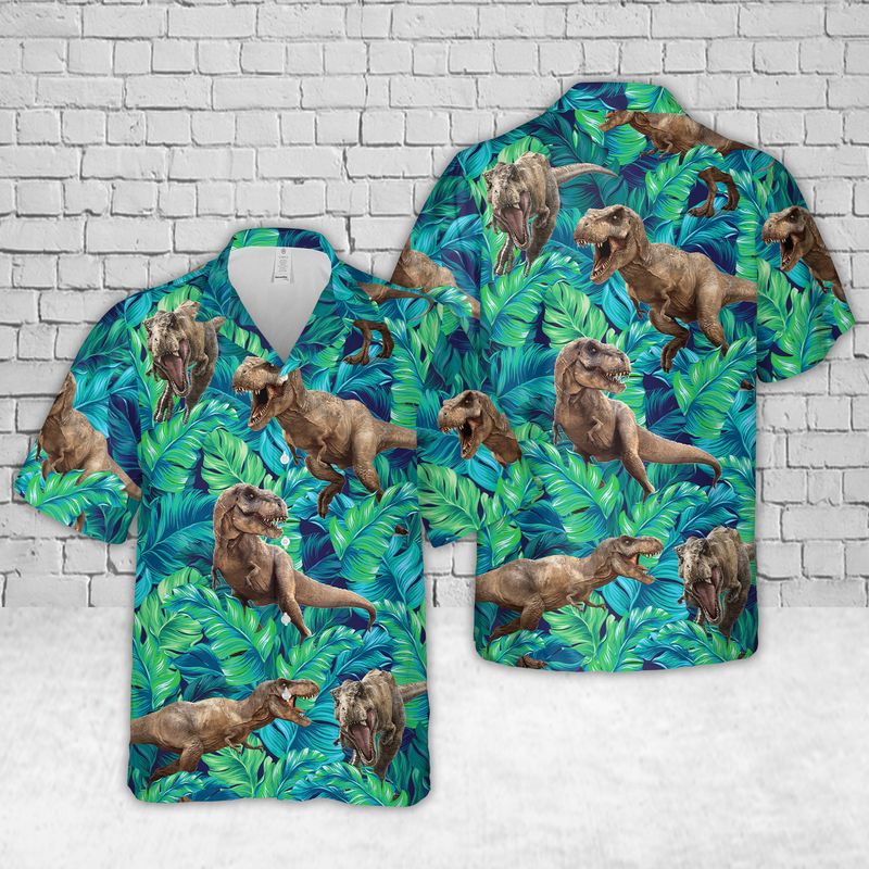 Tyrannosaurus Rex Dinosaur Hawaiian Shirt