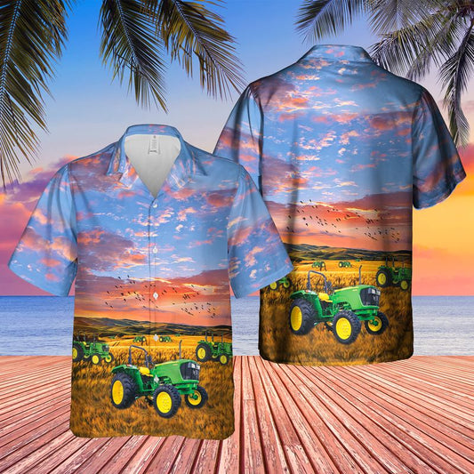 John Deere 5050D Tractor Hawaiian Shirt