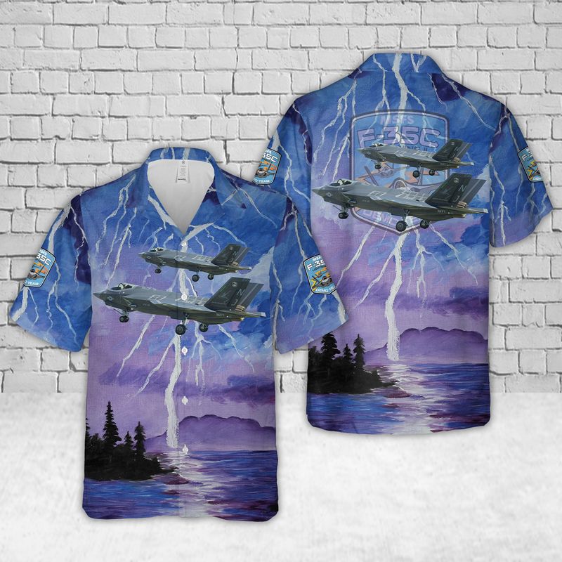 MSFS F35C lightning II Demo Team Hawaiian Shirt