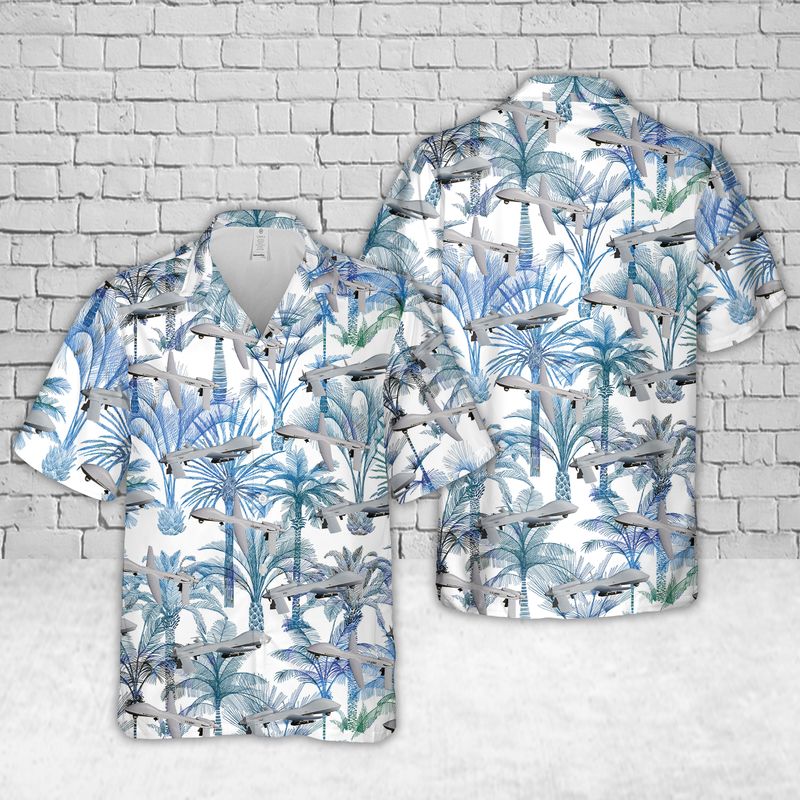 US Army General Atomics MQ-1C Gray Eagle Hawaiian Shirt