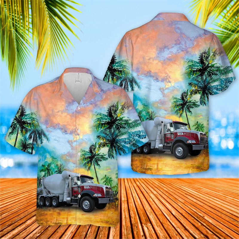 Mack GU813 Mixer Truck Hawaiian Shirt