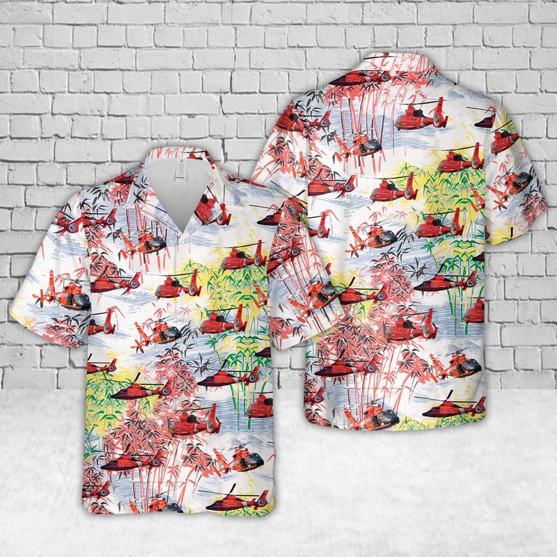 US Coast Guard MH-65 Dolphin Hawaiian Shirt