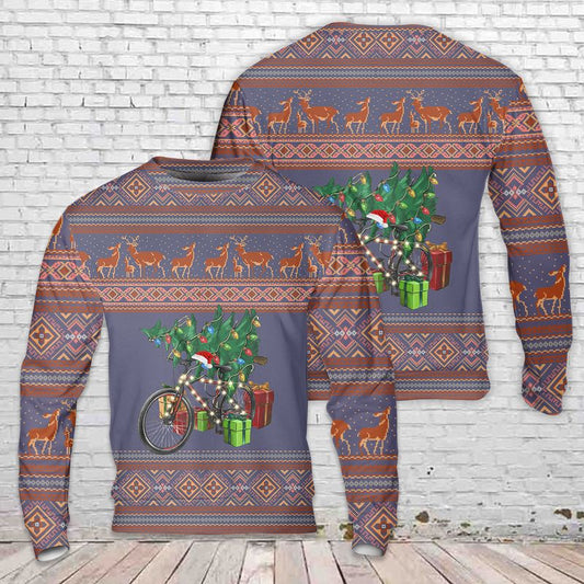 Christmas Bicycle With Gifts Sweater