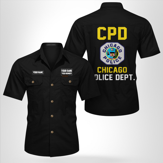 Custom Name, Rank And Number Chicago, Illinois, Chicago Police Department (CPD) Cotton cargo shirt