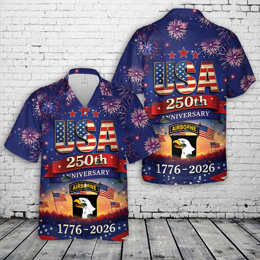 US Army 101st Airborne Division 250th Anniversary 1776-2026 Hawaiian Shirt