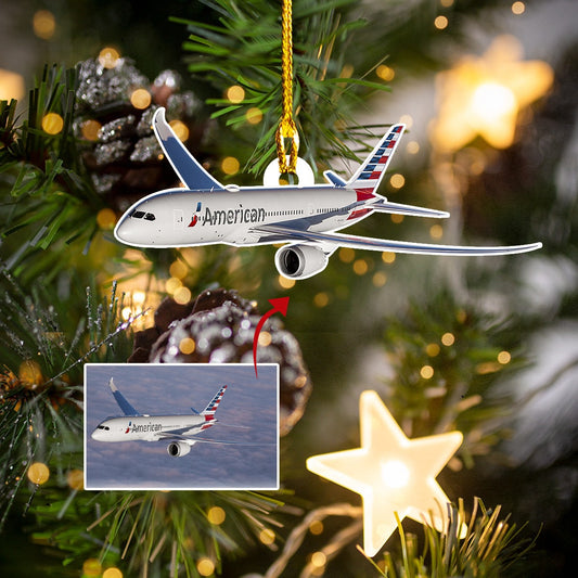 Custom Image Airplane Christmas Ornament