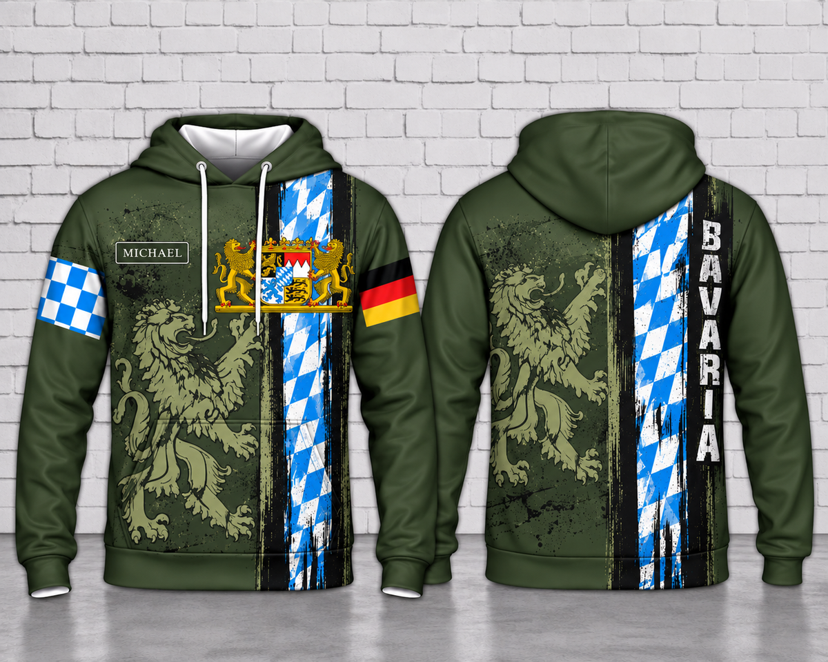Personalized Bavaria Lion German Heritage 3D Hoodie