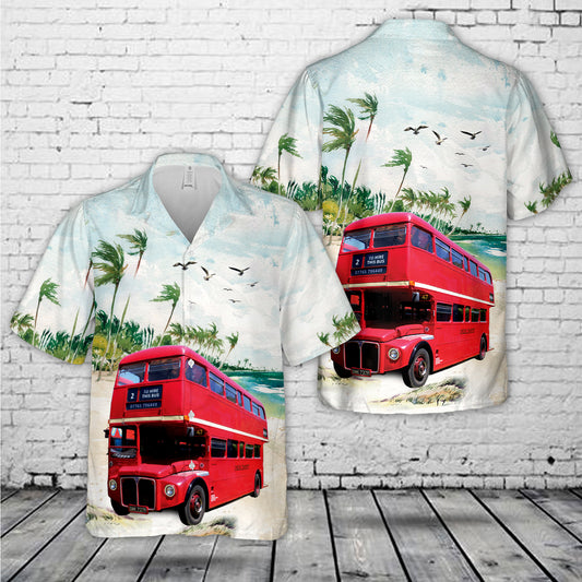 1967 AEC Routemaster double-decker bus Hawaiian Shirt