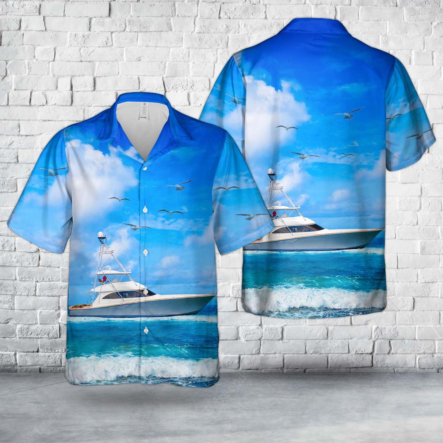 2016 Viking 70 Convertible Boat Hawaiian Shirt