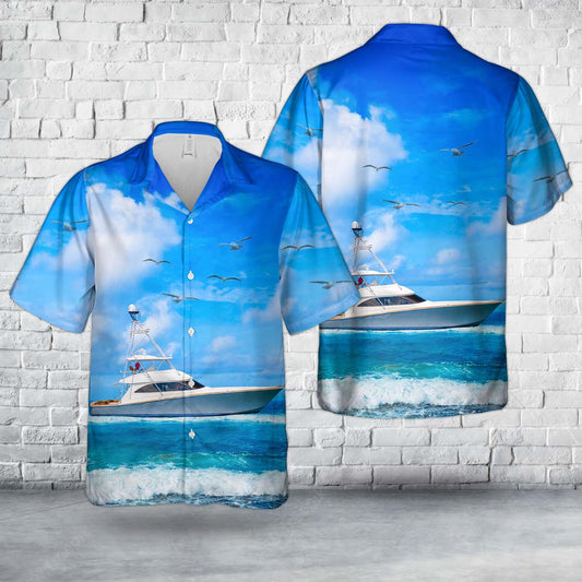 2016 Viking 70 Convertible Boat Hawaiian Shirt