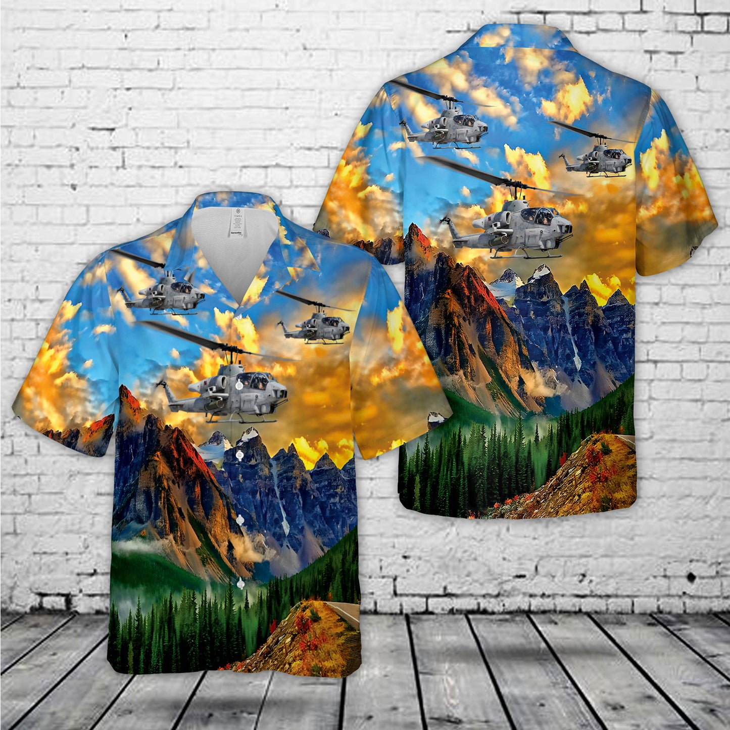 AH-1G (Bell 209) Huey Cobra Snake Helicopter Hawaiian Shirt