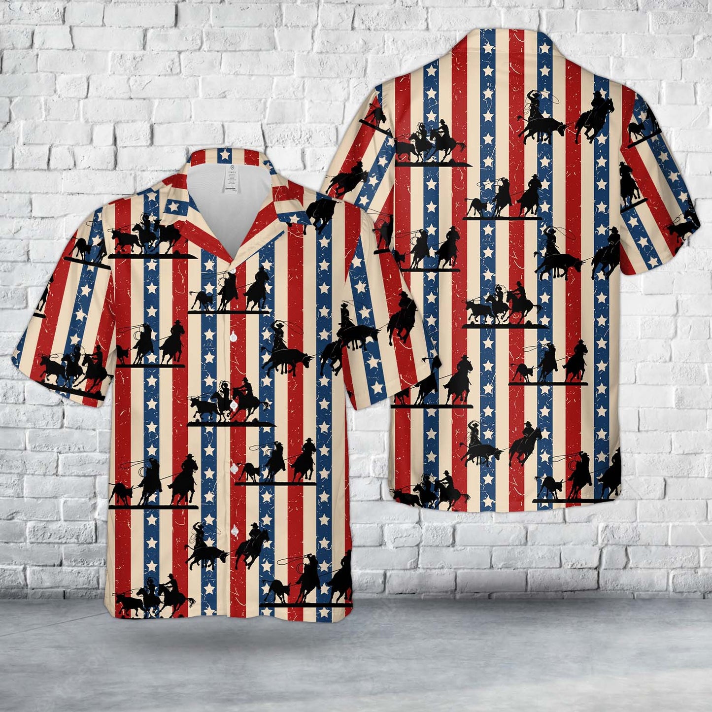 America Team Roping Hawaiian Shirt