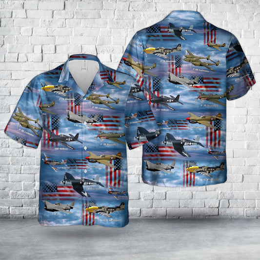 American Fighters of World War II Hawaiian Shirt