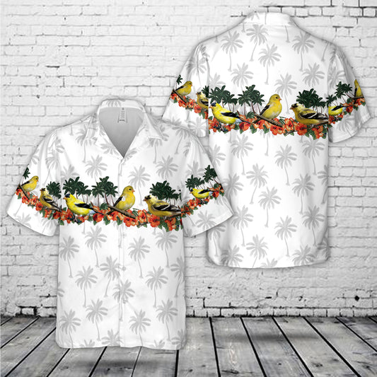 American Goldfinch Bird Hawaiian Shirt