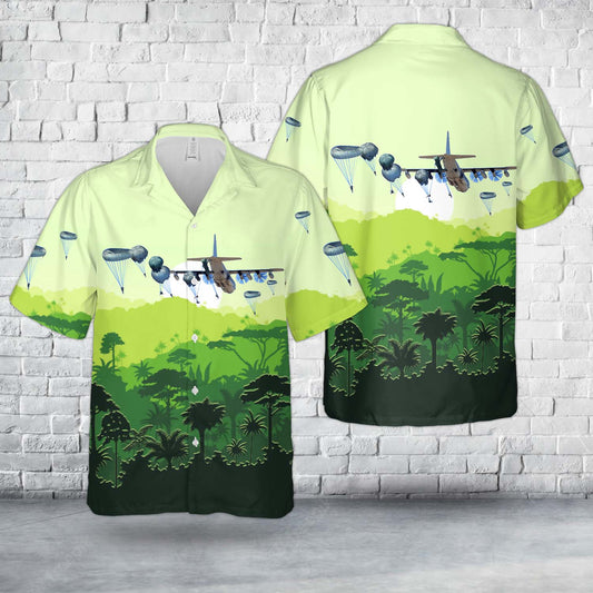 Army paratroopers make a static line jump over Edwards Air Force Base Hawaiian Shirt