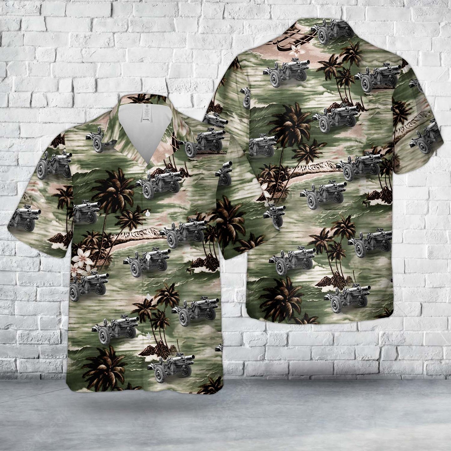 Australian Army Ordnance QF 25-pounder Short In WWII Hawaiian Shirt