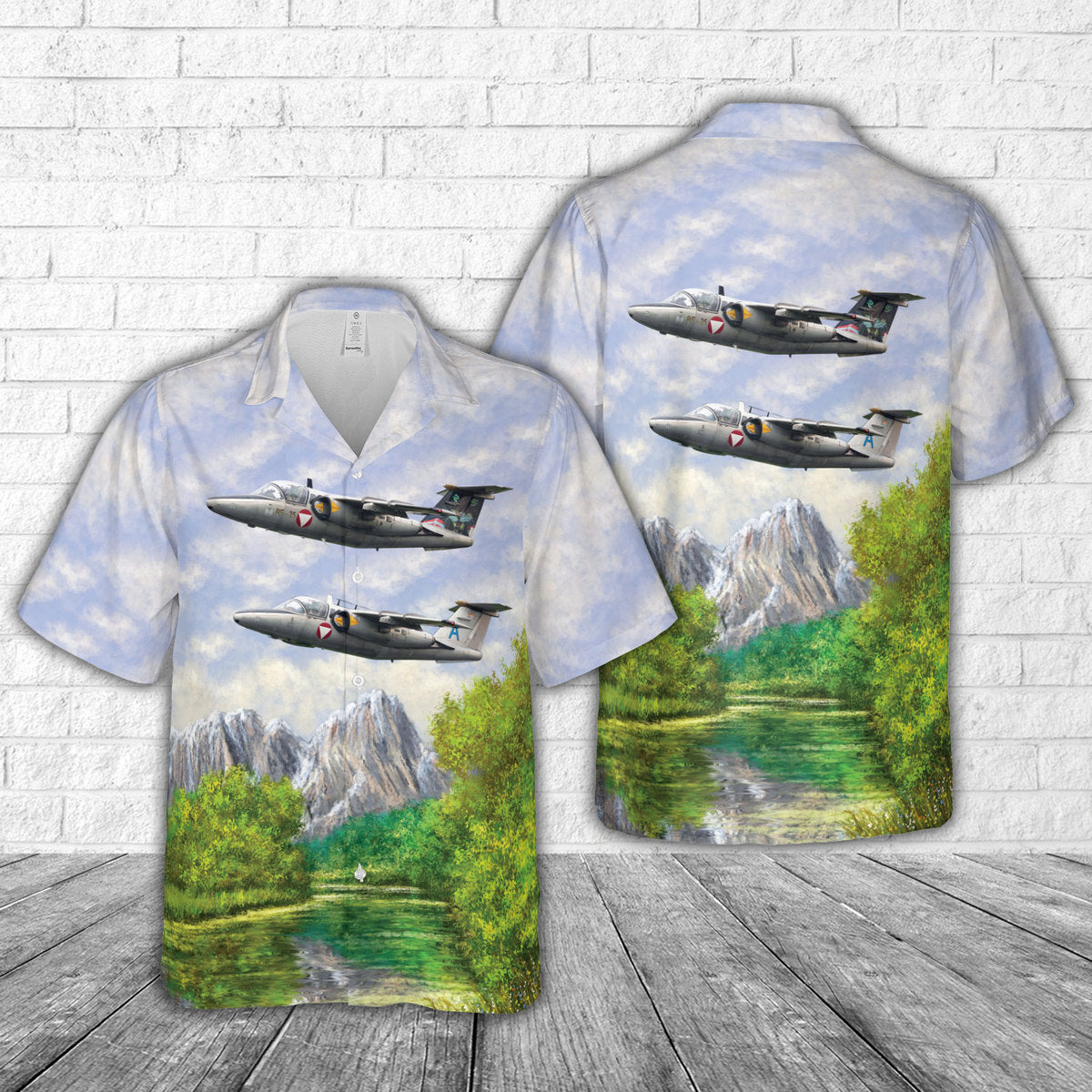 Austrian Air Force Saab 105OE Hawaiian Shirt