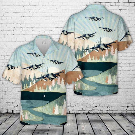 Belgian Armed Forces F-16 Fighting Falcon 349th Squadron Hawaiian Shirt