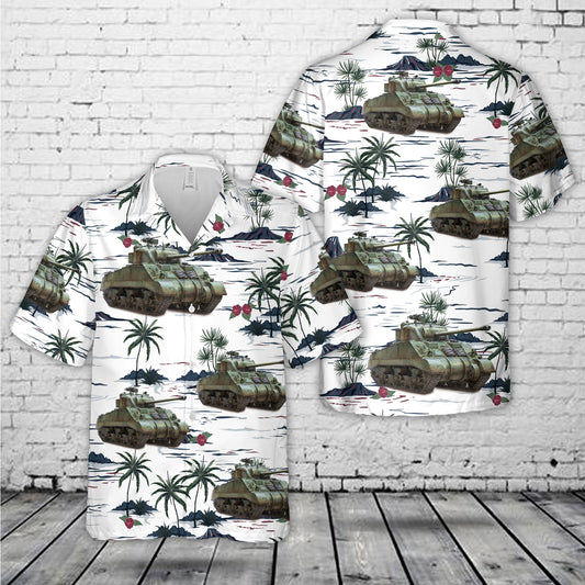 British Army Sherman VC Firefly Tank Hawaiian Shirt