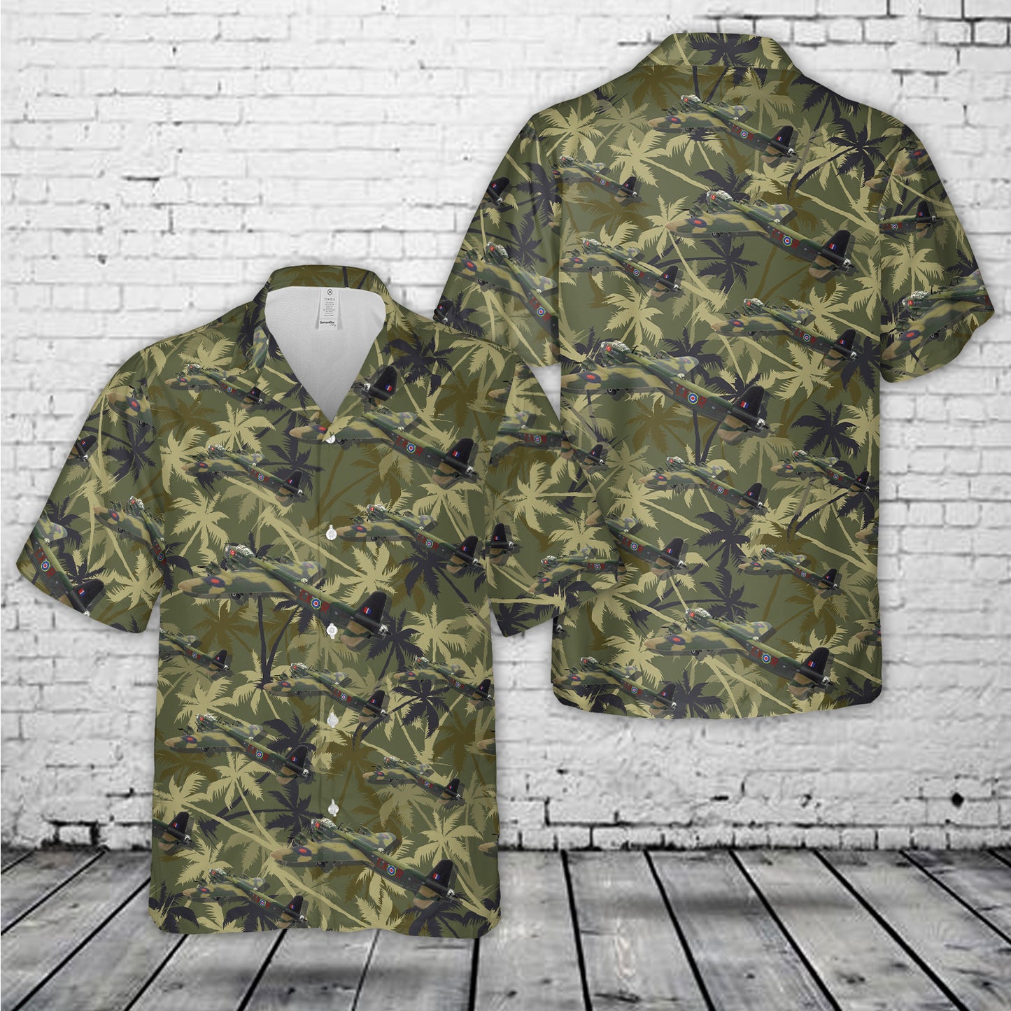 British Royal Air Force Short Stirling Bomber "Jolly Roger" Hawaiian Shirt