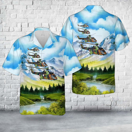 Bulgarian Air Force Eurocopter AS 532AL Cougar Hawaiian Shirt