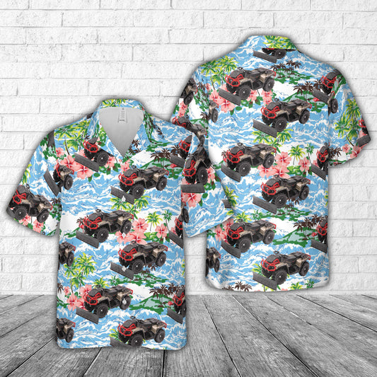Can-Am Outlander XMR 1000R Quad ATV With - Snow Plow Hawaiian Shirt