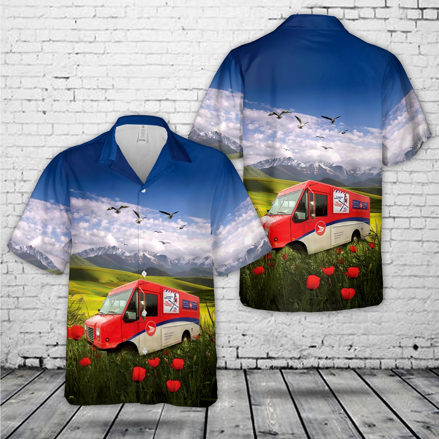Canada Post Grumman Step Van Hawaiian Shirt
