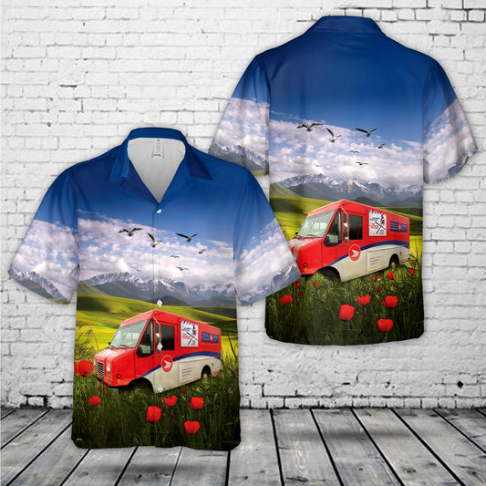 Canada Post Grumman Step Van Hawaiian Shirt
