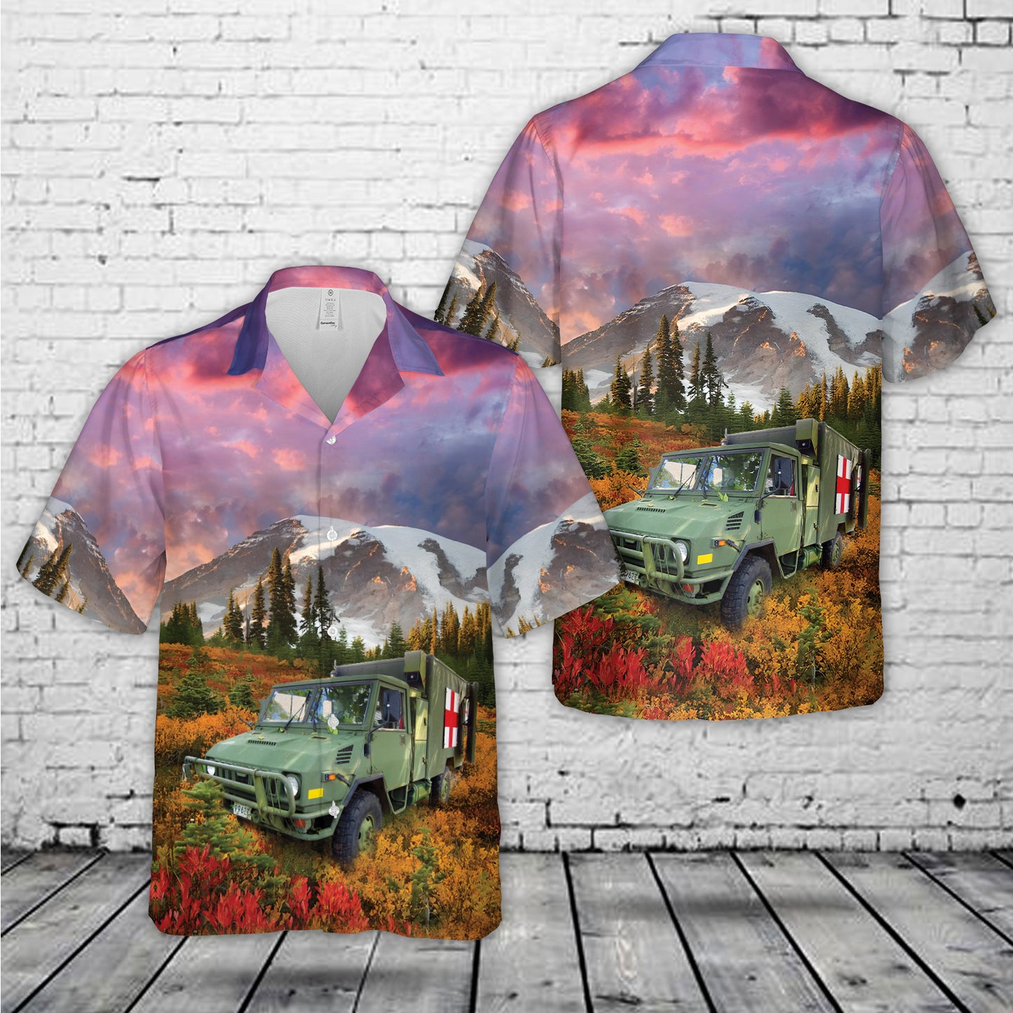 Canadian Army LSVW ambulance Hawaiian Shirt