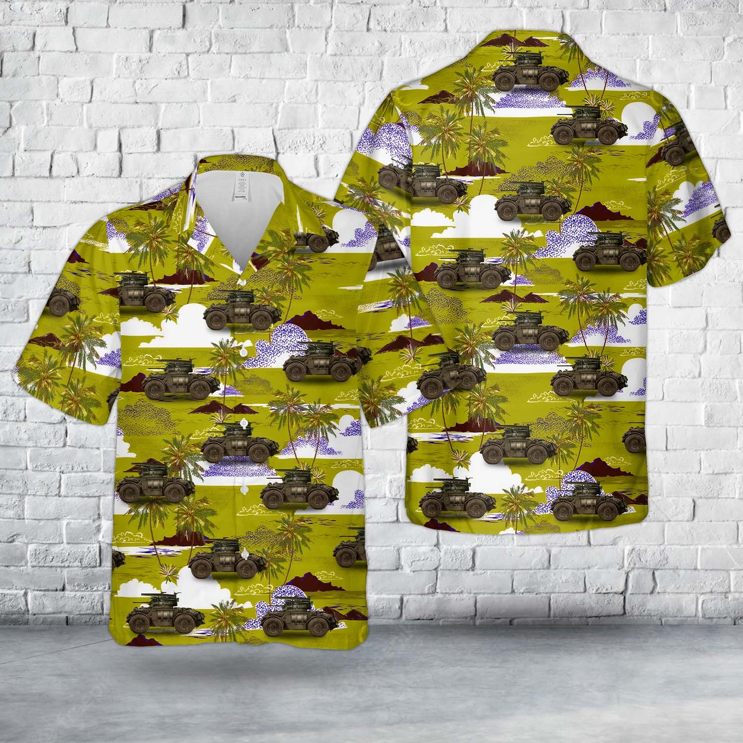 Canadian Army Staghound T17E1 Armoured Car Hawaiian Shirt