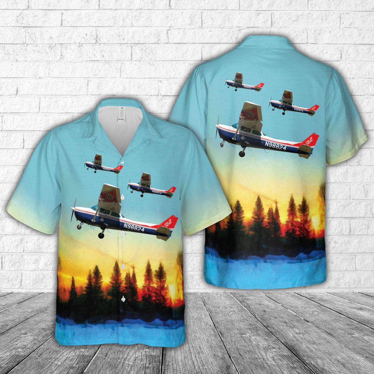 Cessna 172 Skyhawk Civil Air Patrol Hawaiian Shirt