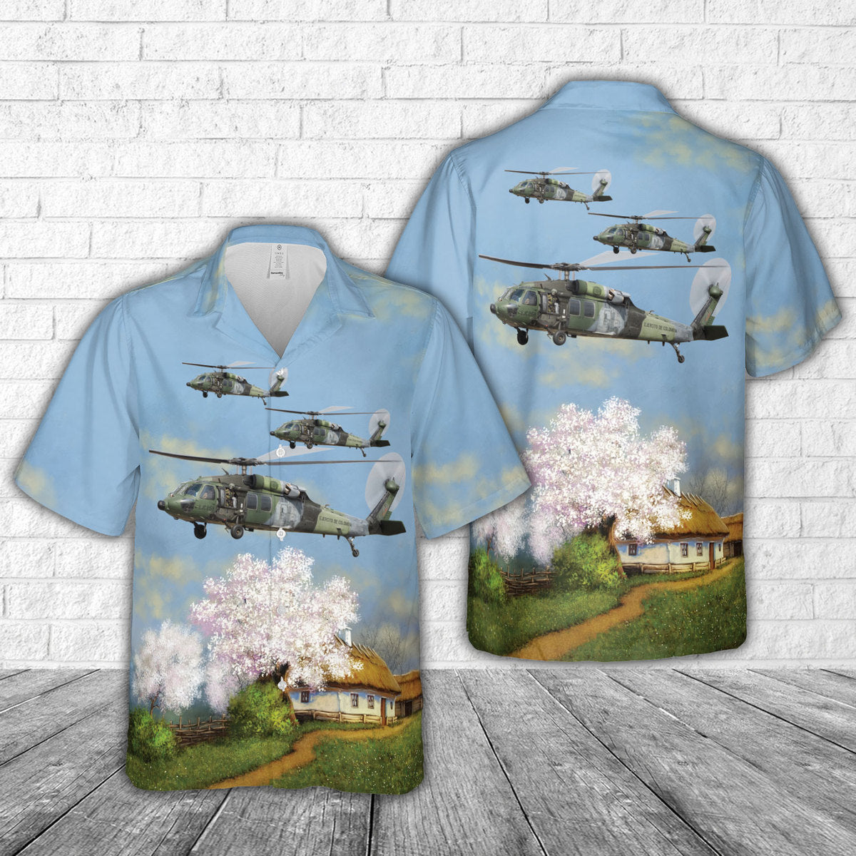 Colombia Army Sikorsky S-70A-41 Black Hawk Hawaiian Shirt