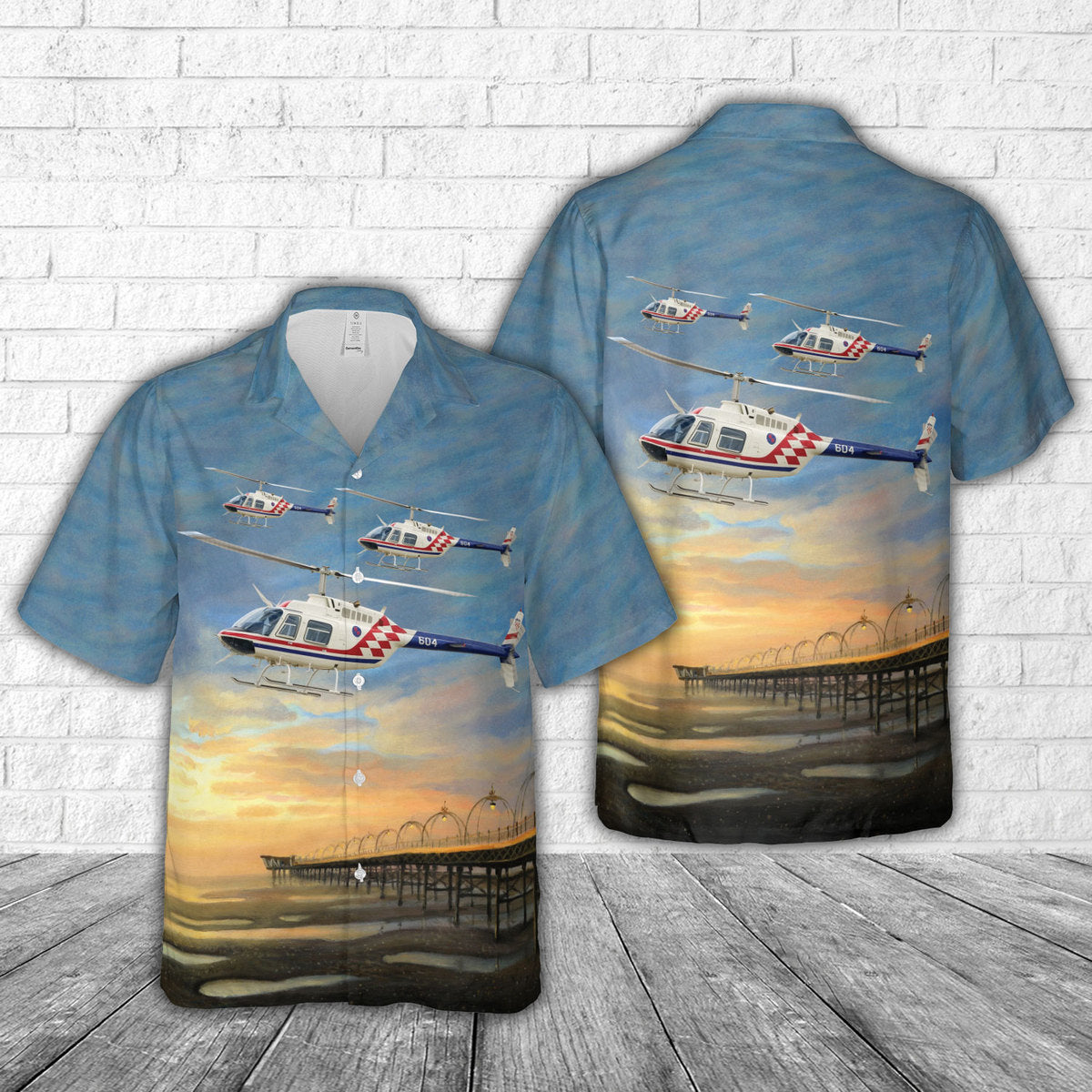 Croatian Air Force Bell 206B-3 JetRanger III Hawaiian Shirt