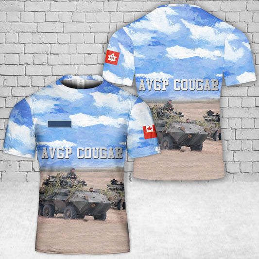 Custom Name Canadian Army AVGP Cougar T-Shirt 3D