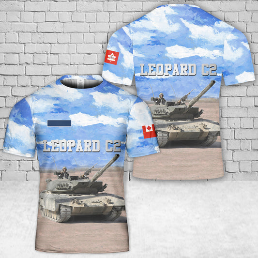 Custom Name Canadian Army Leopard C2 T-Shirt 3D