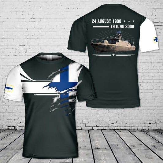 Custom Name Finnish Navy FNS Hanko (82) 3D T-shirt