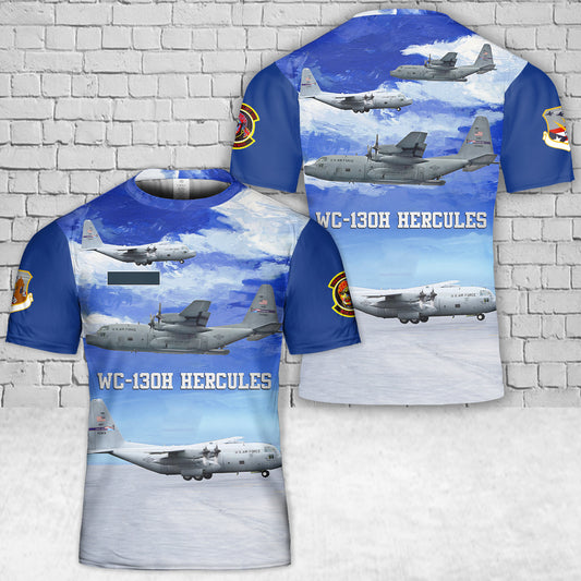 Custom Name Puerto Rico Air National Guard 198th Airlift Squadron WC-130H Hercules T-Shirt 3D