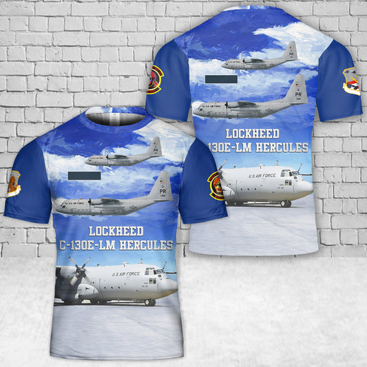 Custom Name Puerto Rico Air National Guard Lockheed C-130E-LM Hercules 198th Airlift Squadron T-Shirt 3D